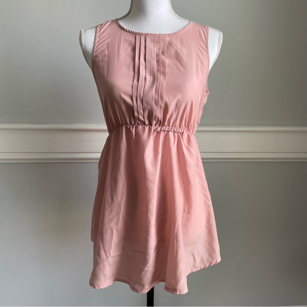 ASOS Maternity Elegant Pink Sleeveless Blouse Size 4 Pleated Top
